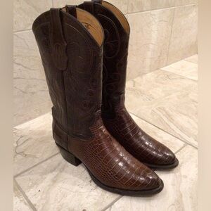 Vintage exoticTony Lama Men’s Leather/ Crocodile/ Alligator?cowboy boots. Sz 9D